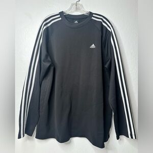 Adidas Sweatshirt Men's Large Black Long Sleeve Crew‎ Neck Athletic Gym Gear Run